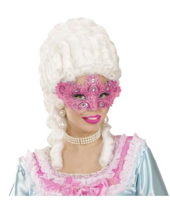 ANTIFAZ ROSA DECORADO CON PIEDRAS