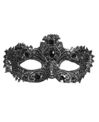 ANTIFAZ DE ENCAJE PLATEADO CON GEMAS