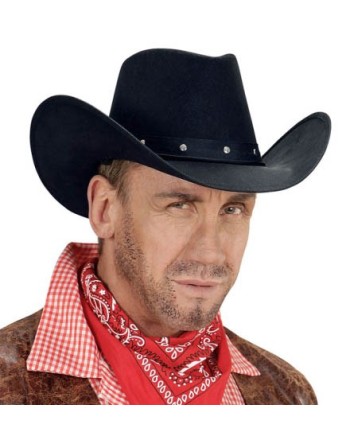 SOMBRERO VAQUERO NEGRO CON TACHUELAS