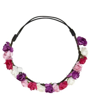 DIADEMA CON FLORES ROSAS Y BLANCAS