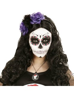 DIADEMA CON FLORES MORADAS Y NEGRA 2