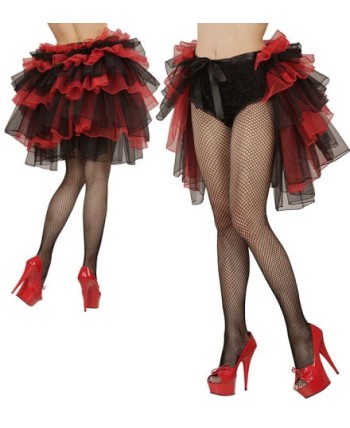 COLA DE TUTU ROJA Y NEGRA CON LAZOS