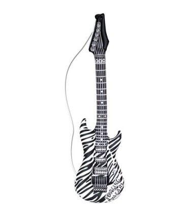 GUITARRA DE ROCK BLANCA CEBRA HINCHABLE 105CM