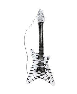 GUITARRA DE ROCK BLANCA CON PICOS HINCHABLE 95CM