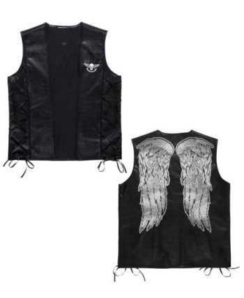 CHALECO MOTERO NEGRO ALAS SIMILPIEL