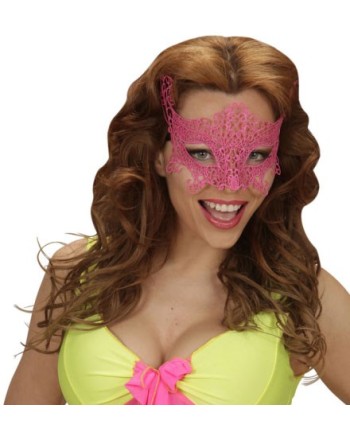 ANTIFAZ DE ENCAJE ROSA FLUOR