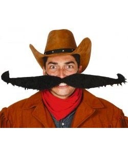 BIGOTE CON GOMA NEGRO GIGANTE 55CM