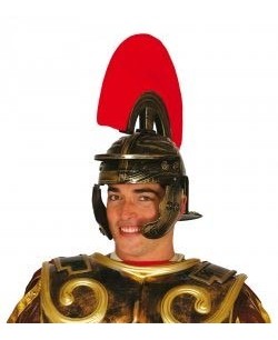 CASCO DE CENTURION ROMANO CON CRESTA GIGANTE ROJA