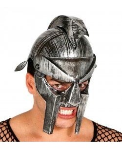 CASCO DE GLADIADOR ROMANO PLATEADO