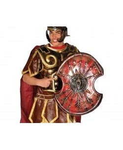 ESCUDO ESPARTANO ROJO ENVEJECIDO 67CM
