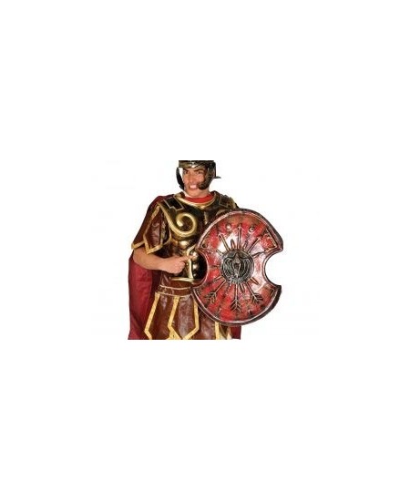 ESCUDO ESPARTANO ROJO ENVEJECIDO 67CM