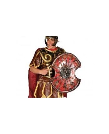 ESCUDO ESPARTANO ROJO ENVEJECIDO 67CM