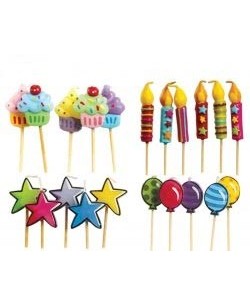 SET DE 5 VELAS DE CUMPLEAÑOS SURTIDAS