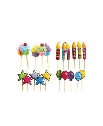 SET DE 5 VELAS DE CUMPLEAÑOS SURTIDAS
