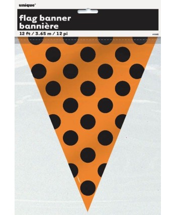 BANDERIN TOPOS NARANJA NEGRO 