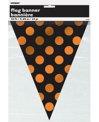 BANDERIN TOPOS NARANJA NEGRO 
