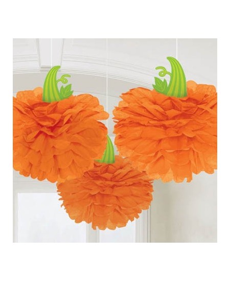 Decoracion Colgante Pom-Pom Calabaza 3 Unidades