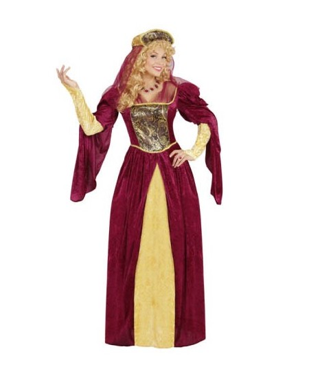 DISFRAZ DE REINA MEDIEVAL GRANATE PARA MUJER