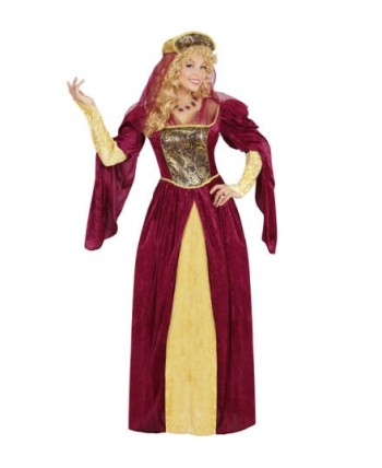 DISFRAZ DE REINA MEDIEVAL GRANATE