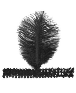 CINTA CHARLESTON NEGRA CON PLUMA NEGRA 2