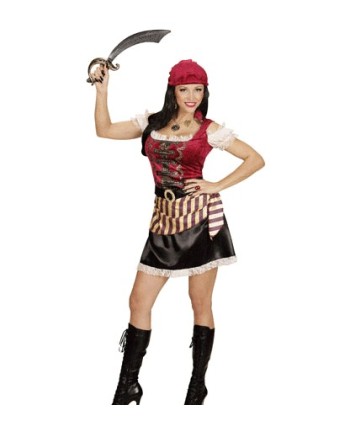 DISFRAZ DE PIRATESA CHALECO ROJO PARA MUJER