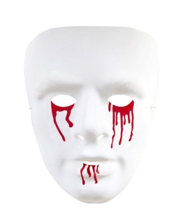 MASCARA BLANCA CON LAGRIMAS SANGRE
