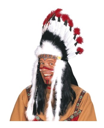 PENACHO DE INDIO BLANCO NEGRO