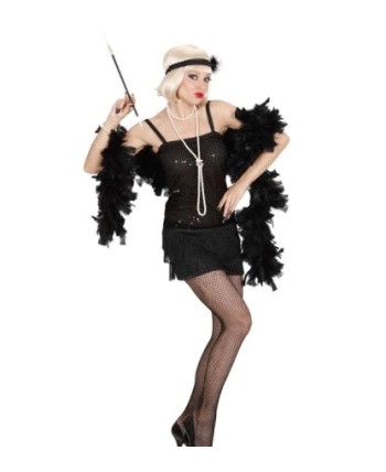 DISFRAZ DE CHARLESTON NEGRO FLECOS