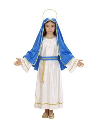 DISFRAZ DE VIRGEN MARIA PARA NIÑA AZUL