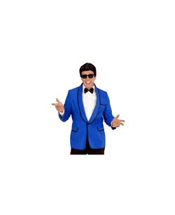CHAQUETA AZUL CON RIBETE NEGRO