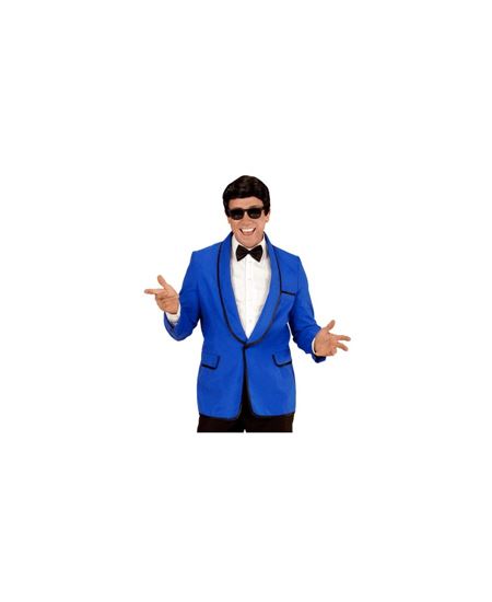 CHAQUETA AZUL CON RIBETE NEGRO