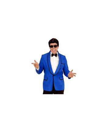 CHAQUETA AZUL CON RIBETE NEGRO