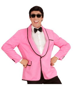 CHAQUETA ROSA CLARO CON RIBETE NEGRO 2
