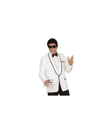 CHAQUETA BLANCA CON RIBETE NEGRO