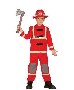 DISFRAZ DE BOMBERO ROJO CON RODILLERAS PARA NIÑO