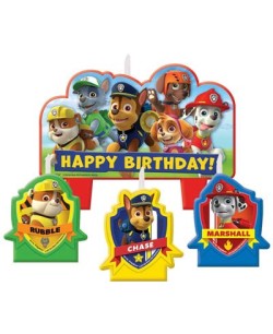 VELAS PATRULLA CANINA SET 4 VELAS FELIZ CUMPLEAÑOS