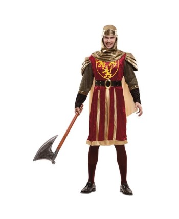DISFRAZ DE CRUZADO ROJO CON DECORACIONES DORADAS 