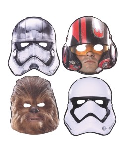 CARETAS DE CARTON STAR WARS 8 UNIDADES