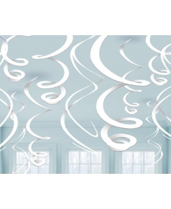 COLGANTES ESPIRALES BLANCOS 12 UNIDADES