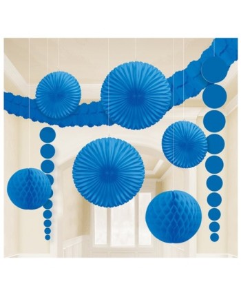 KIT DECORACION DAMASCK AZUL OSCURO