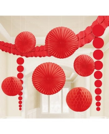 KIT DECORACION DAMASCK ROJO OSCURO