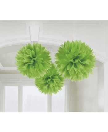 DECORACION COLGANTE POM-POM KIWI 3 UNIDADES