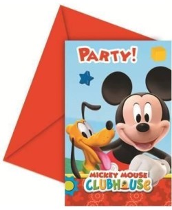 INVITACIONES MICKEY PLAYFUL 6 UNIDADES C/SOBRE