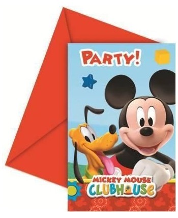 INVITACIONES MICKEY PLAYFUL 6 UNIDADES C/SOBRE