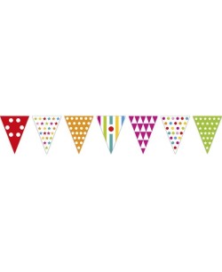 BANDERIN DE COLORES PLASTICO TOPOS Y ESTRELLAS