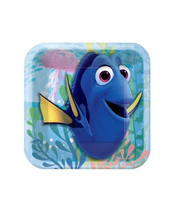 PLATOS CUADRADOS BUSCANDO A DORY 18 mcs. 8 UNIDADES