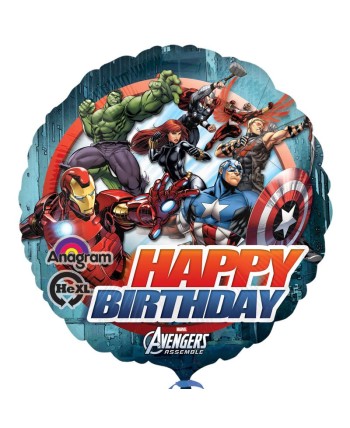 GLOBO DE HELIO AVENGERS HAPPY BIRTHDAY