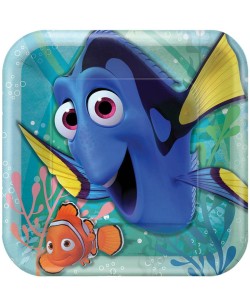 PLATOS CUADRADOS BUSCANDO A DORY 23 cms. 8 UNIDADES