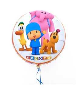 GLOBO DE HELIO POCOYO BORDE NARANJA