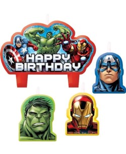 Velas Avengers 4 Unidades Happy Birthday | La Casa de las Fiestas